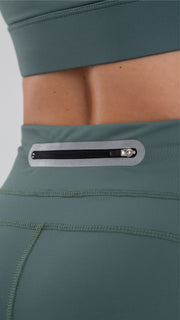 Fiber Workout Capris with back zipper pocket