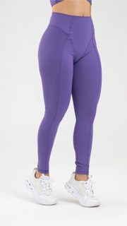 Fiber High Waisted Purple Solid Leggings FemL02-B