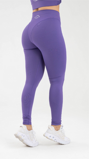 Fiber High Waisted Purple Solid Leggings FemL02-B