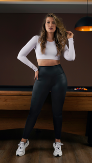 Metallic Black Workout Leggings