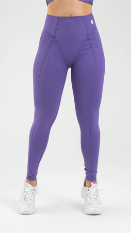 Fiber High Waisted Purple Solid Leggings FemL02-B