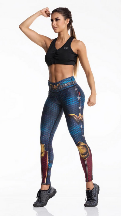 Workout WonderWoman Superhero Colombian Leggings