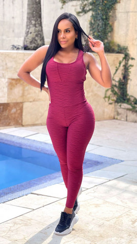 Textured Jumpsuit for Fitness Women