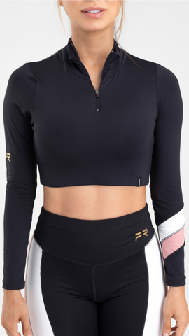 Fitness Long Sleeve Top with Front Zipper