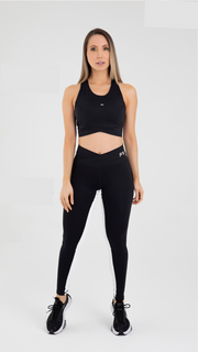 Athletic Apparel for woman Black Set 2 Pieces Legging and top