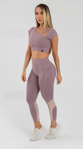 High Waisted Workout Colombian Leggings With Mesh (REF-445