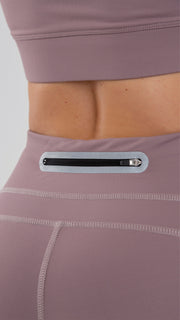 Fiber Workout Capris with back zipper pocket