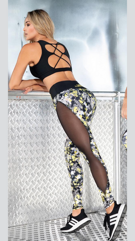 Jcross High Waisted Workout Colombian Leggings With Mesh  (REF-449)