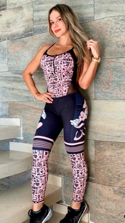 Mickey Mouse Pink Workout Jumpsuit for Women